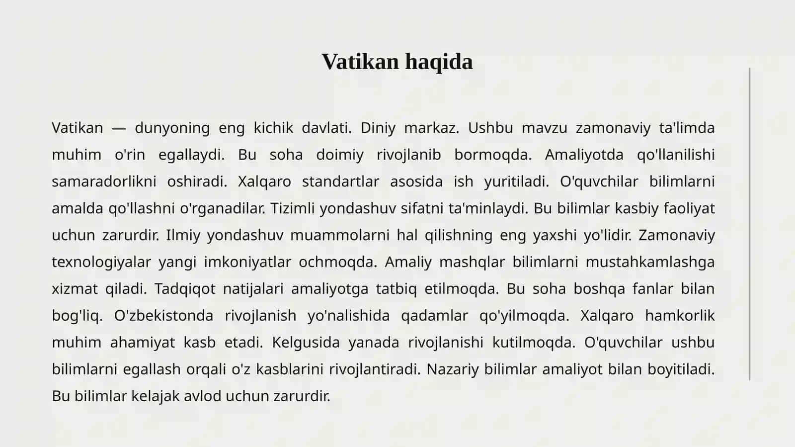 VATIKAN IQTISODIYOTI 2