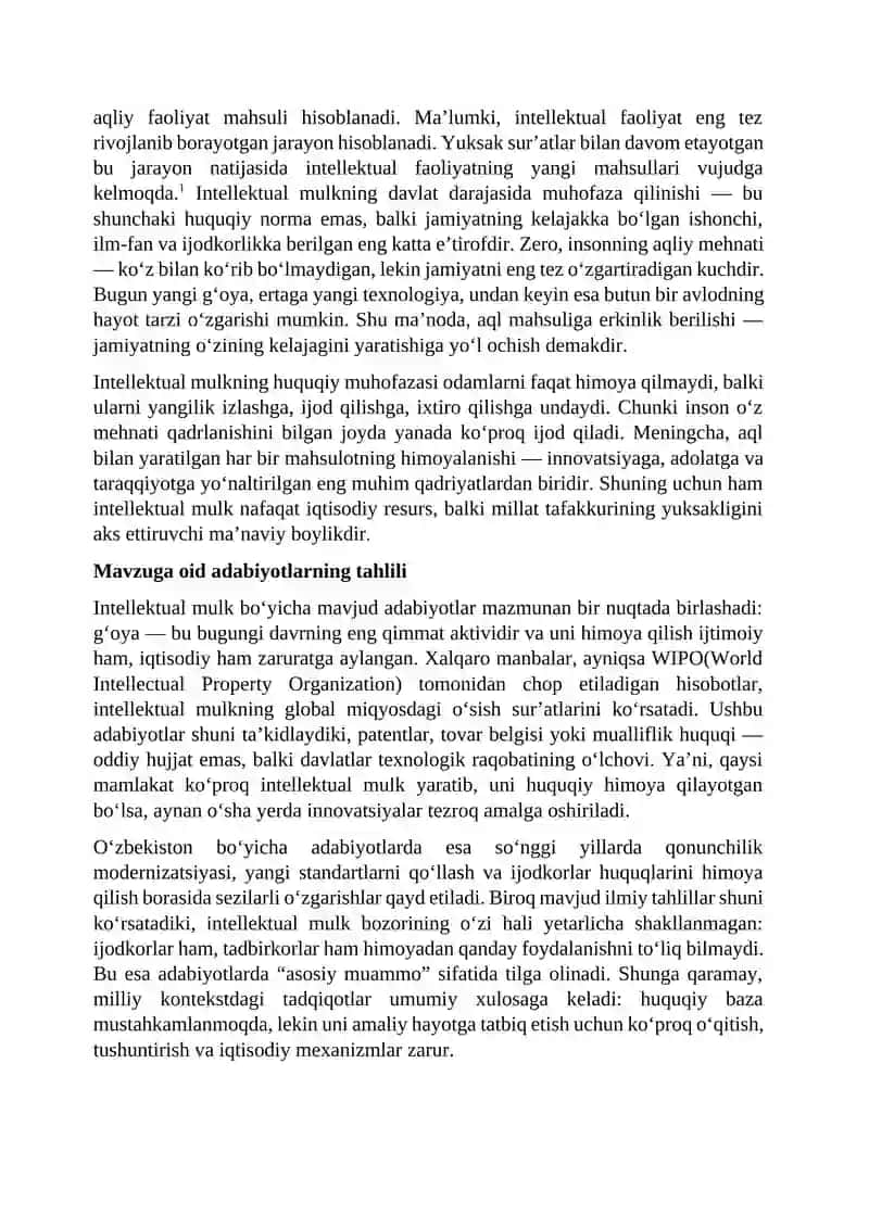 Intellektual mulk obyektlari va ularni himoyalash 2