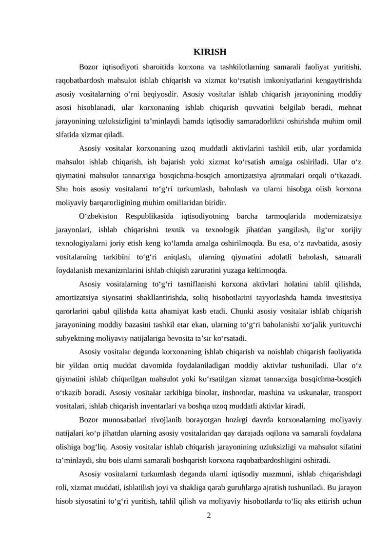 Asosiy vositalarning turkumlanishi va baxolanishi 2