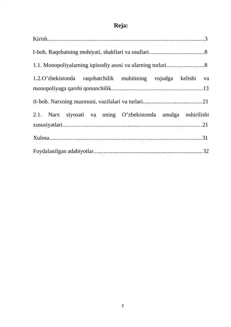 IQTISODIYOT NAZARIYASI KURS ISHI 2