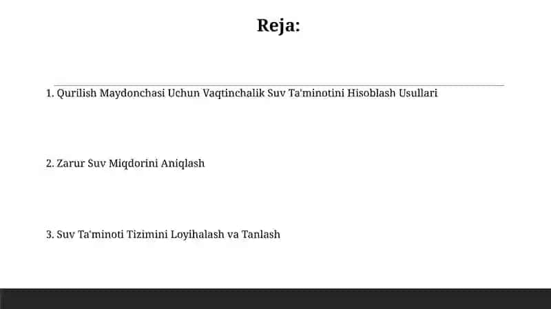 Qurilish Maydonchasi Uchun Vaqtinchalik Suv Ta'minotini Hisoblash Usullari 2