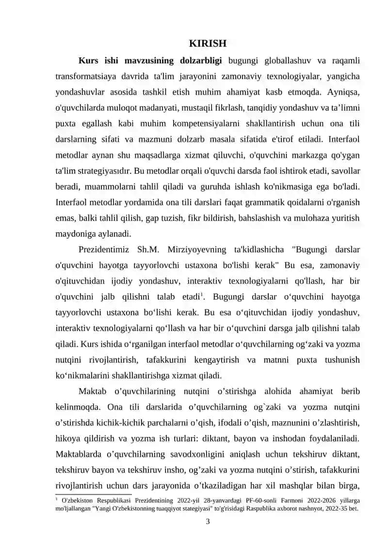 Ona tili darslarida interfaol metodlardan foydalanish 2