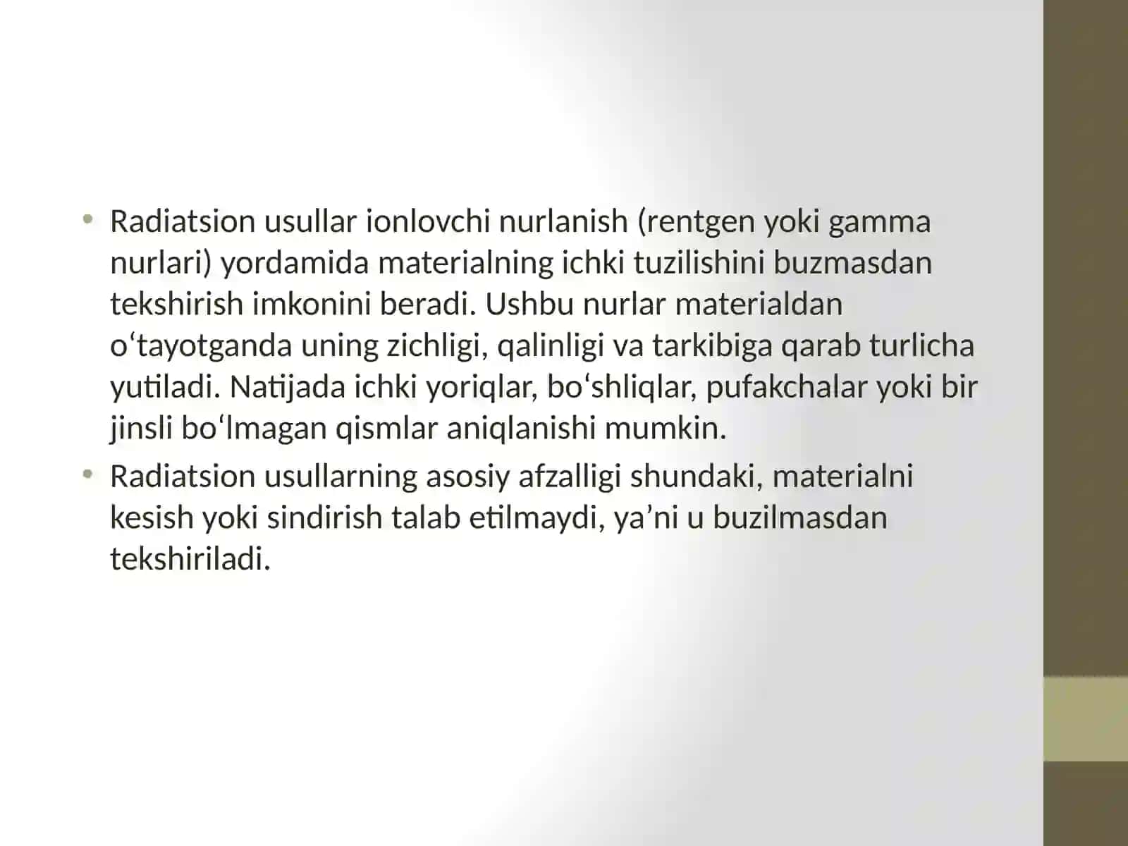 Stomotologik materiallarni tekshirishning radiatsion usullari 2