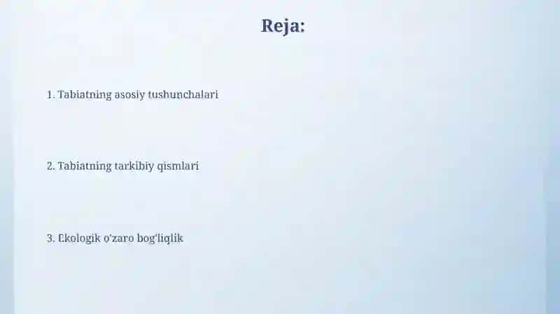 Tabiatning asosiy tushunchalari 2