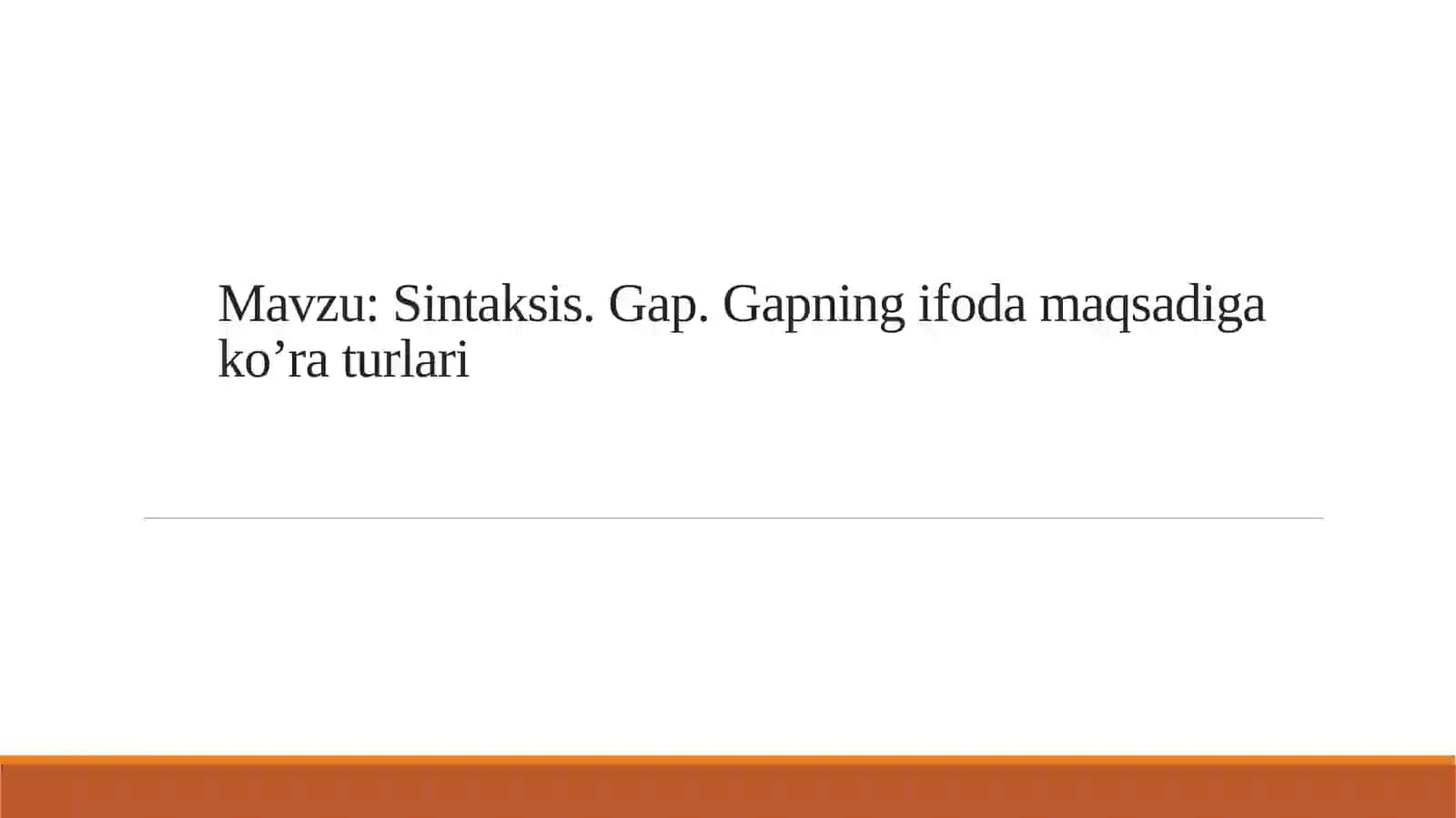 Sintaksis. gap bo'laklari 2