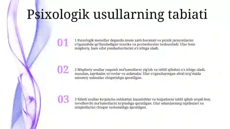 Psixologik Metodlarning Asosiy Mohiyati 2