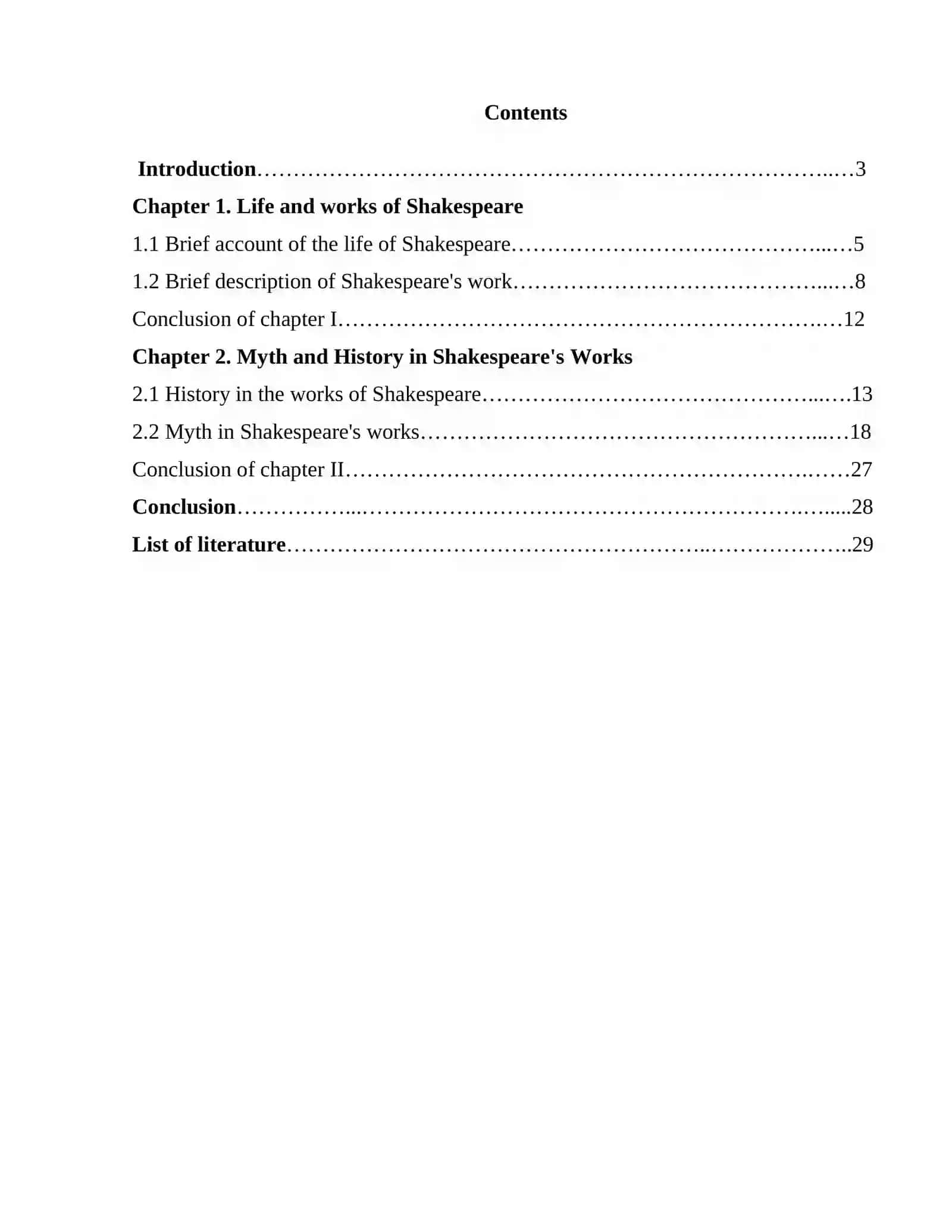 Course Work: Myth and History in the poems of Shakespeare 2