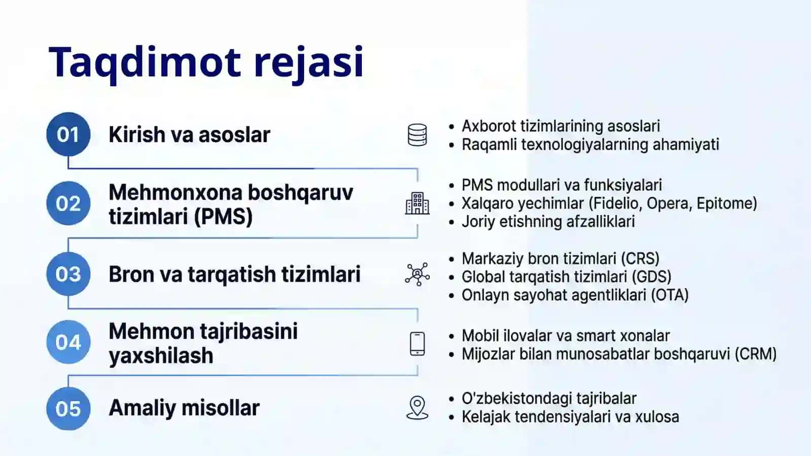 Mehmonxona faoliyatini boshqarishda axborot tizimlari 2