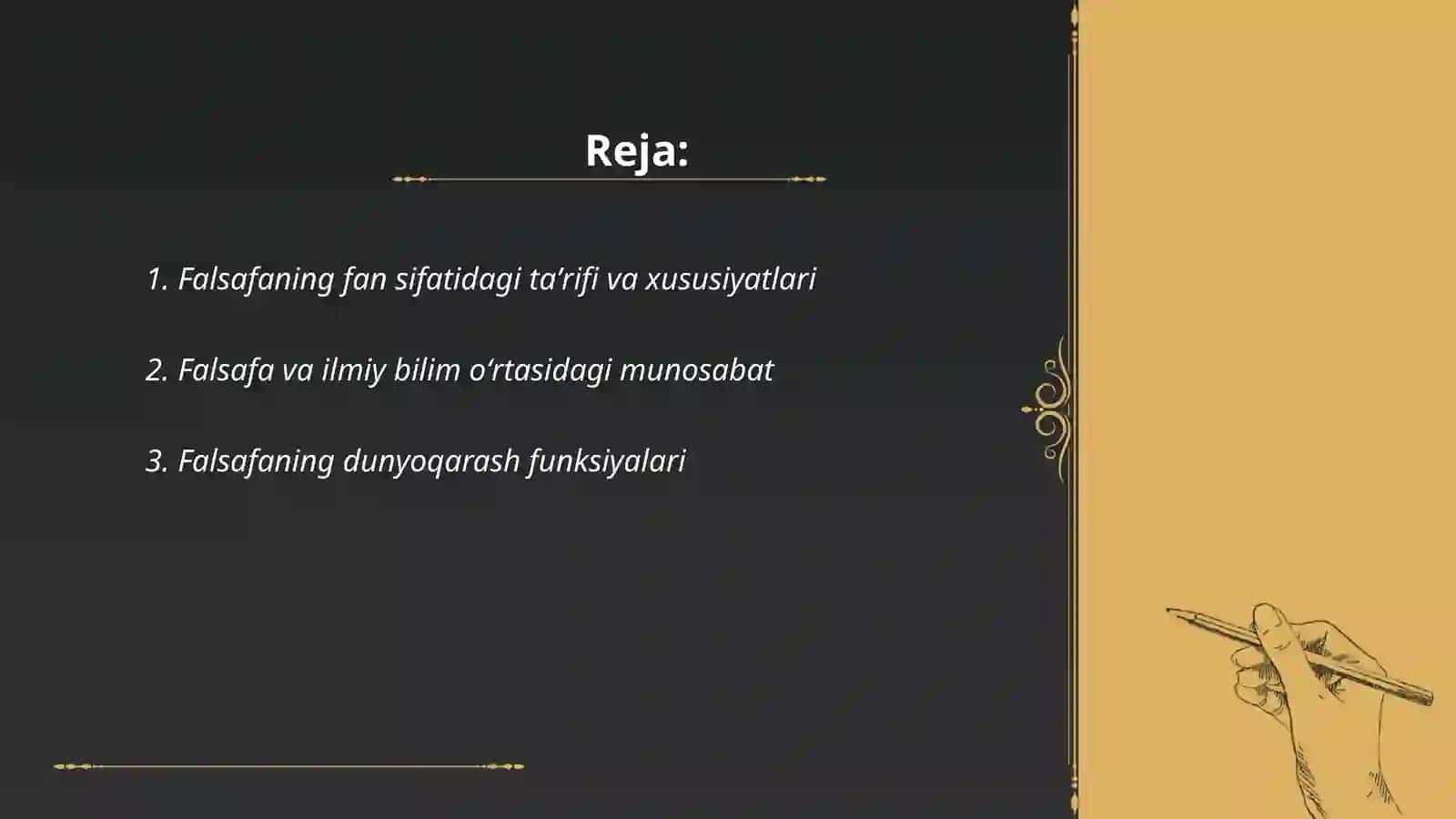 Falsafaning fan va dunyo qarashga doir mohiyati 2