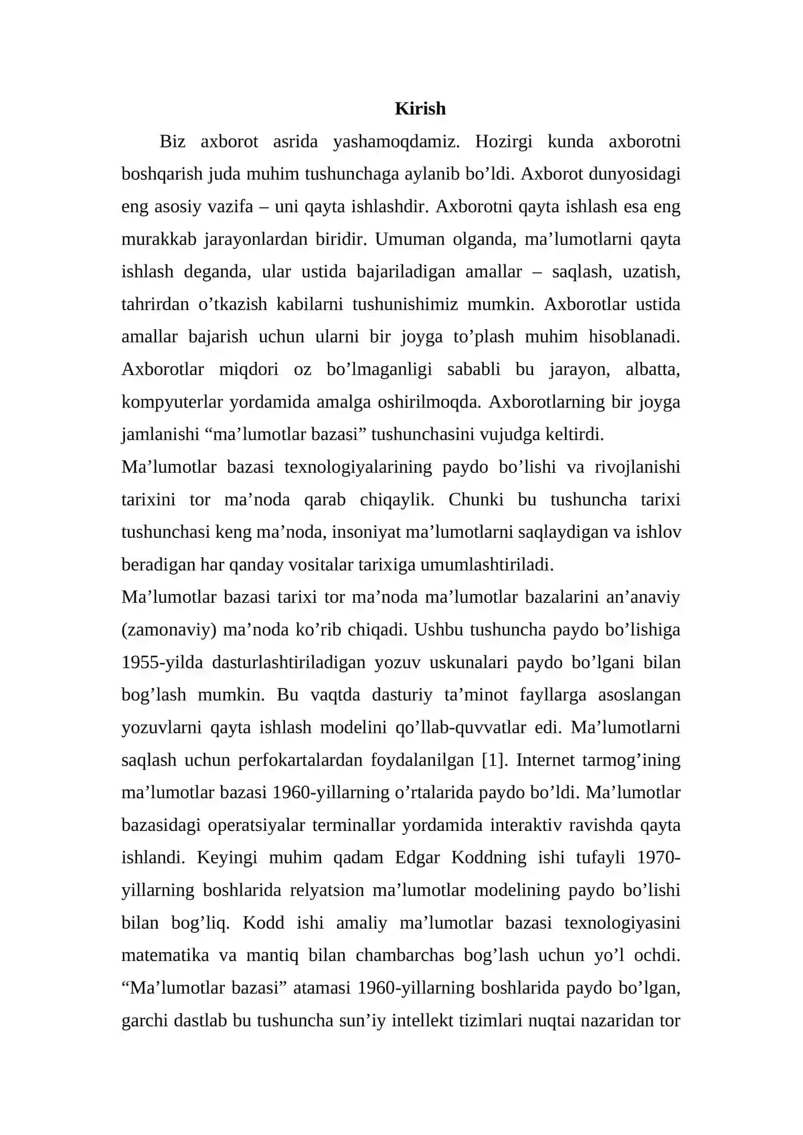 Bank ma'lumotlar bazasini loyihalash 2