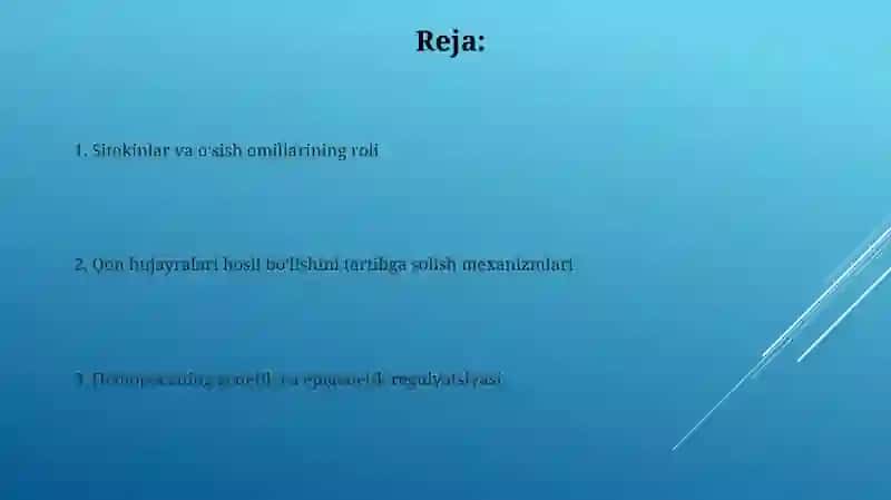 Gemositopoez jarayonining boshqariluvi 2