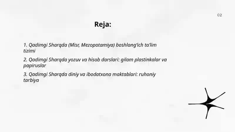 Qadimgi Sharqda (Misr, Mezopotamiya) boshlangʻich taʼlim tizimi 2