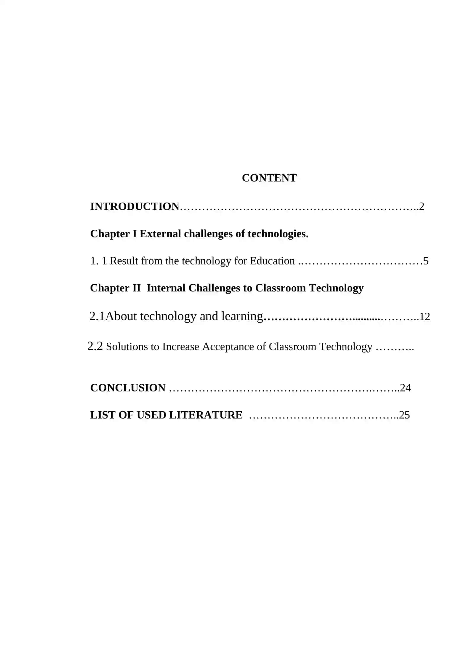 Course Work: The Problems of Usage High Technologies in Classroom 2