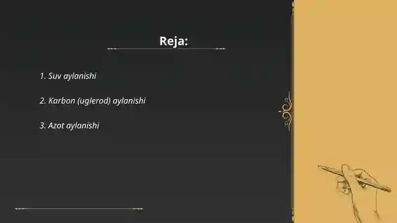Tabiatda moddalar almashuvi 2