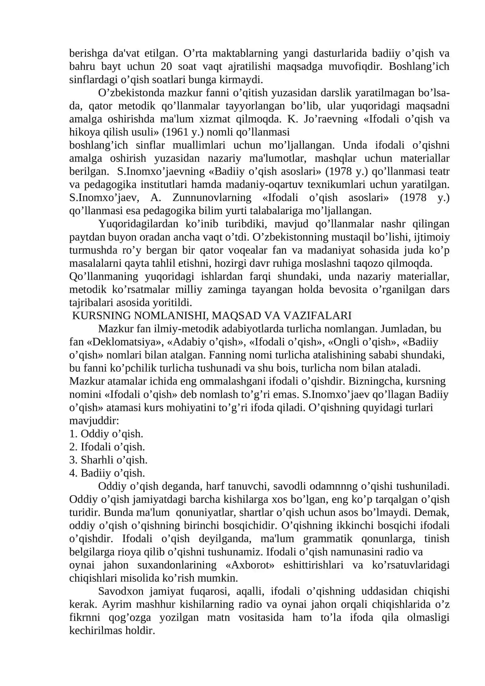 BADIIY O’QISH ASOSLARI 2
