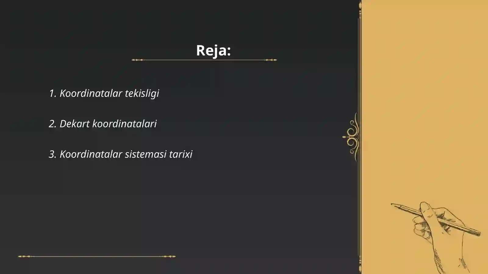 Koordinatalar sistemasi haqida ma'lumot 2