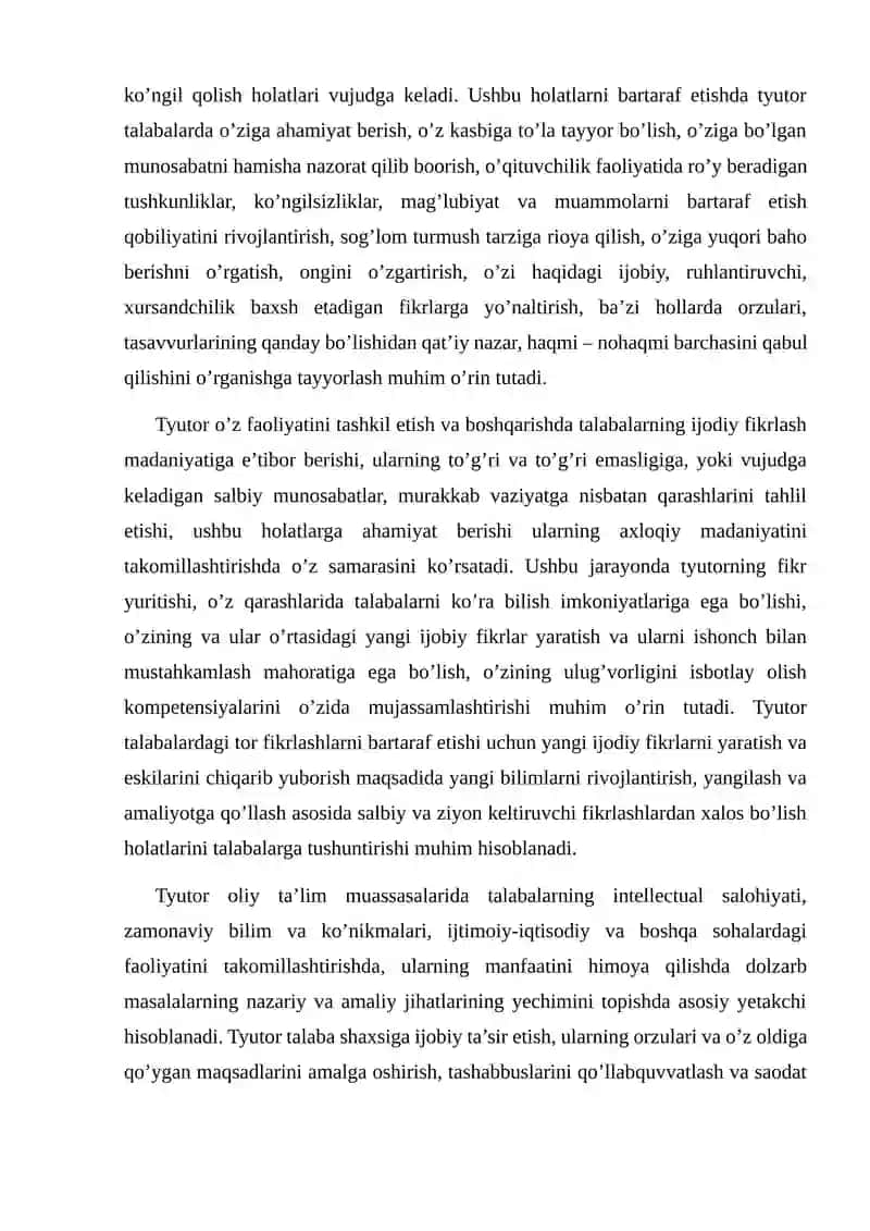Tyutorni Talim Faoliyatidagi Muammolarni Bartaraf Etish Uchun Talabalar Bilan Ishlash Usullari 2