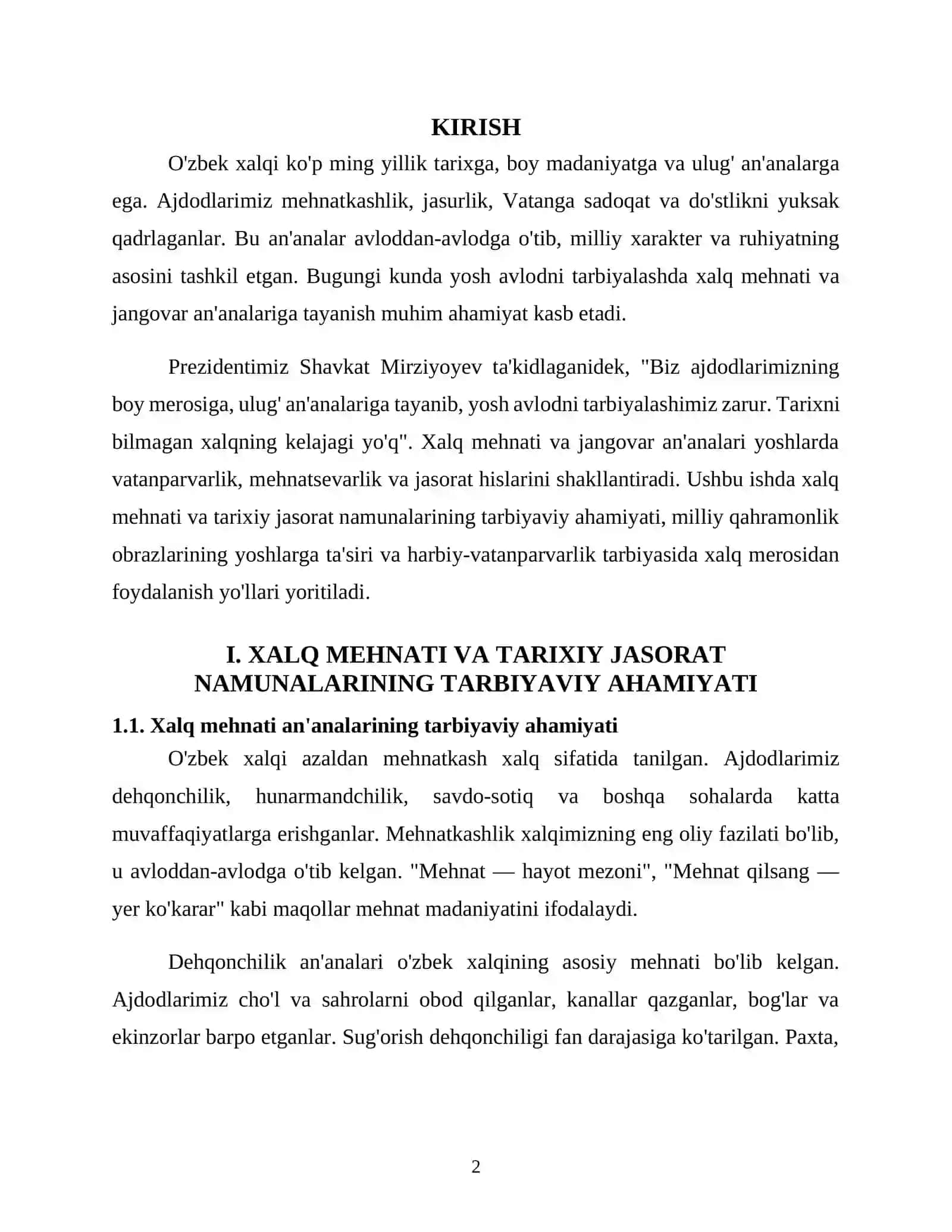 Xalq mehnati va tarixiy jasorat namunalarining tarbiyaviy ahamiyati 2