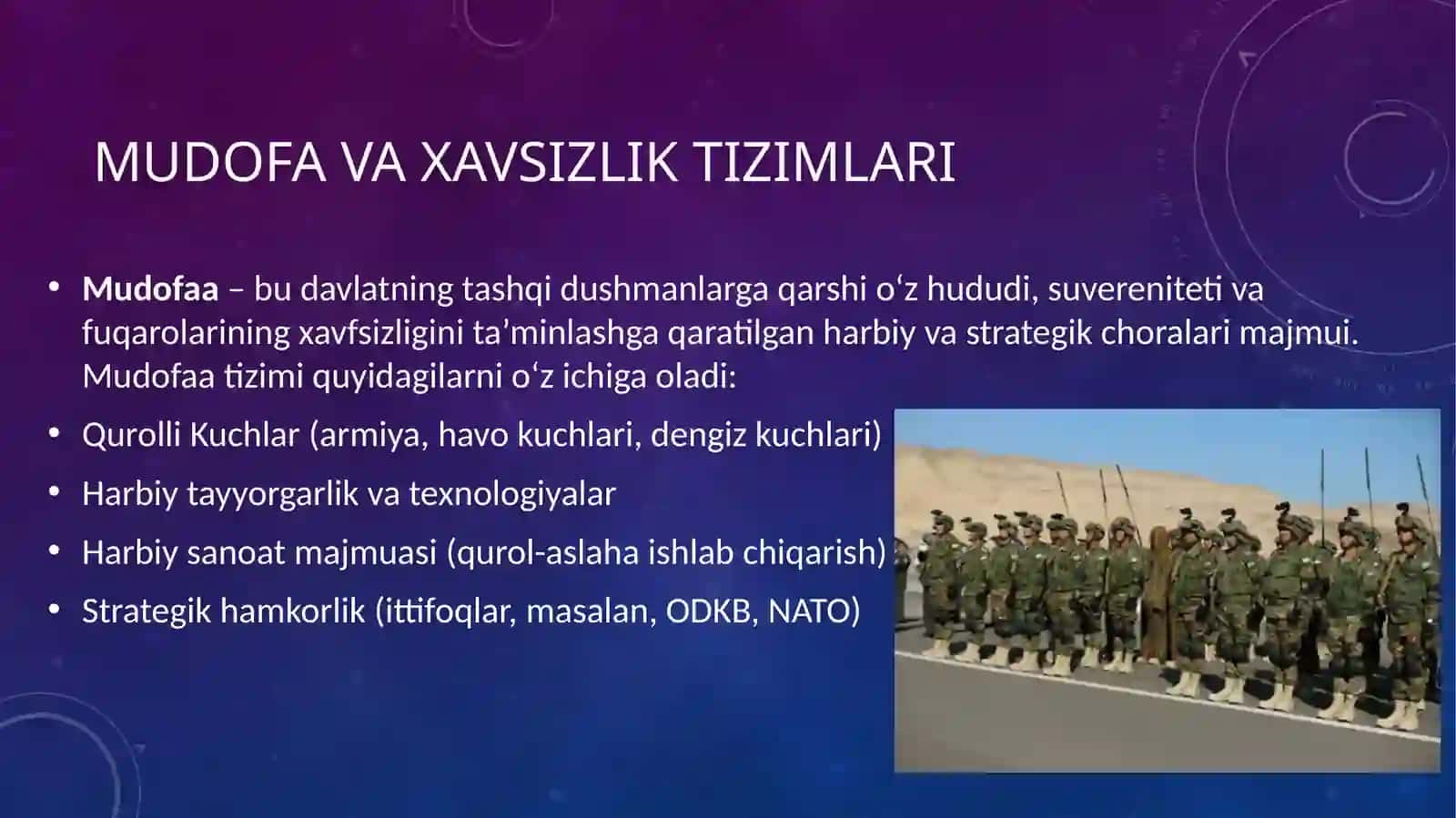 MUDOFA VA XAVFSIZLIK TIZIMLARI 2
