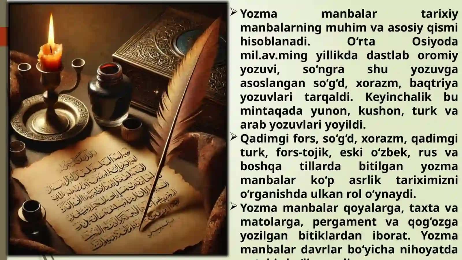 O‘RTA ОSIYO TАRIХIGА ОID QАDIMGI VАILK O‘RTААSR YOZMАMАNBАLАRI (АRАB YOZUVIGАCHА) 2