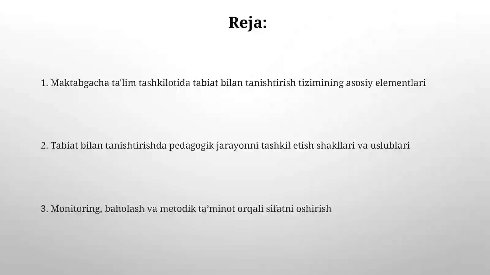 Maktabgacha taʼlim tashkilotida tabiat bilan tanishtirishga doir ishlar tizimi 2