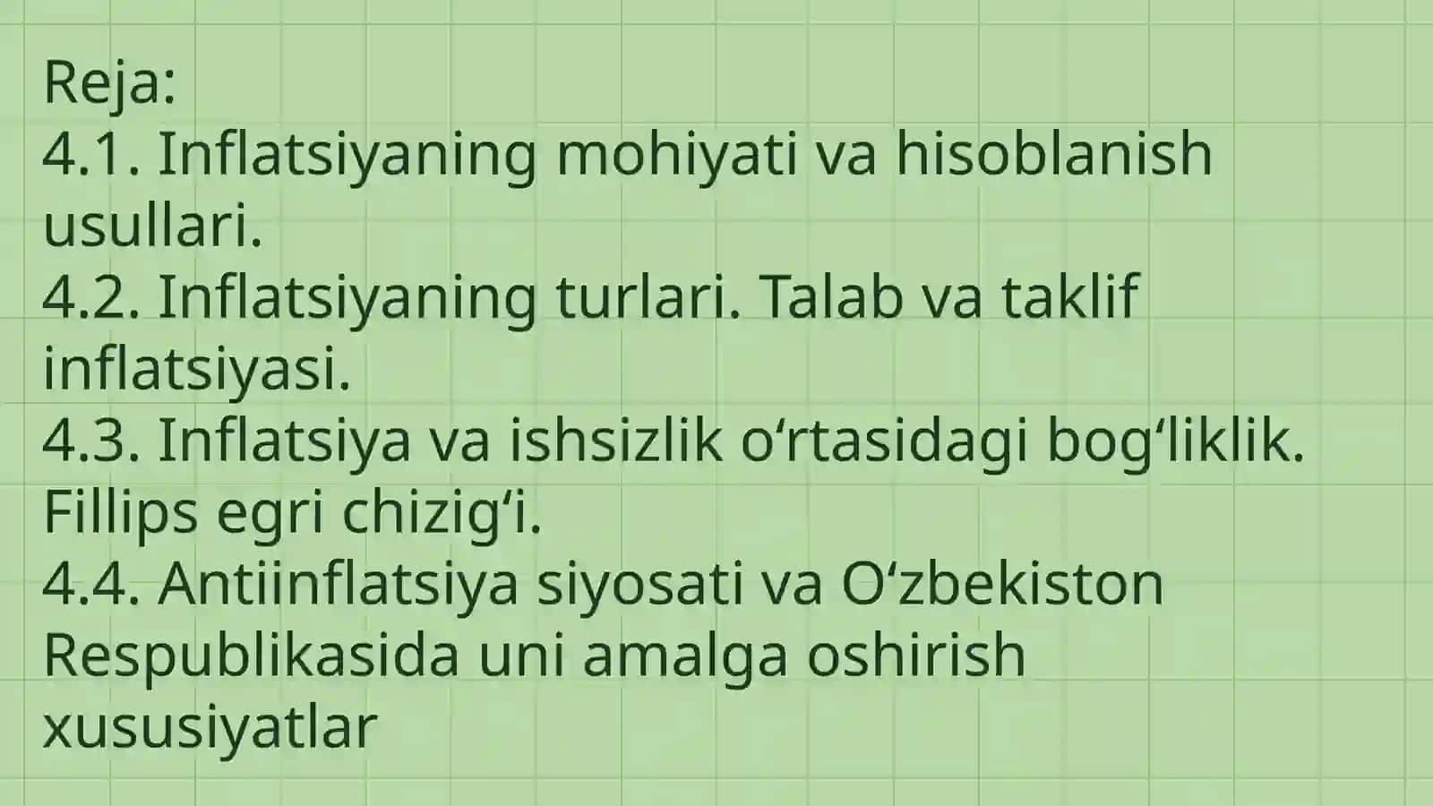 INFLYATSIYA VA AKSINFLYATSIYAGA QARSHI SIYOSAT 2