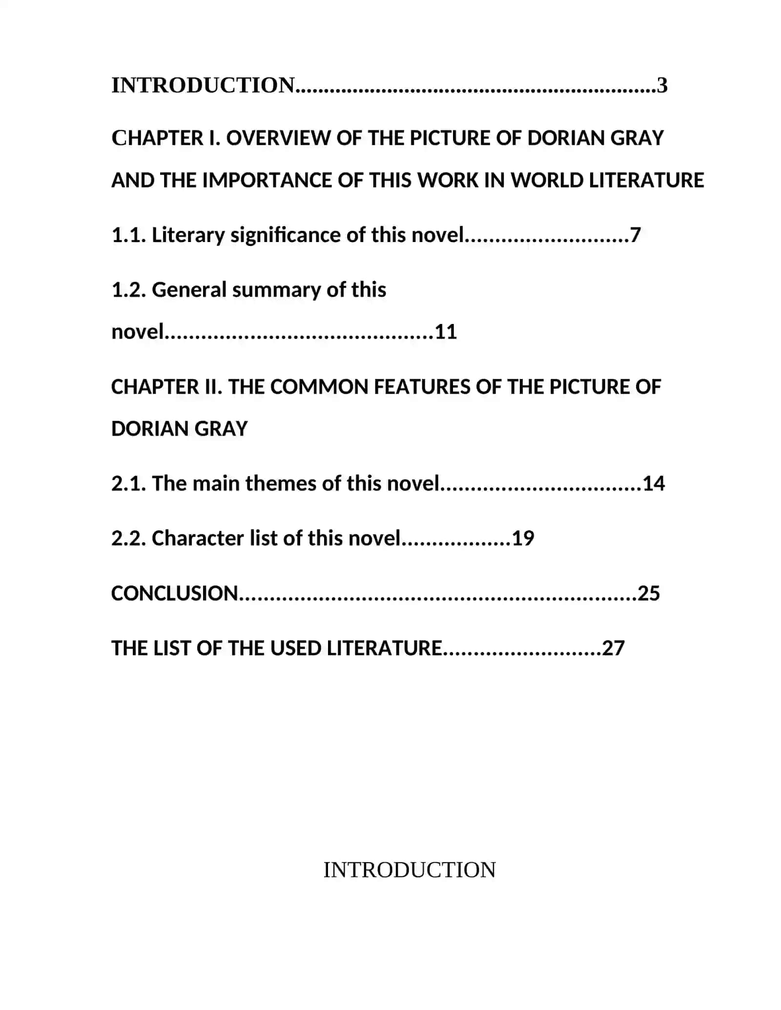 The Picture of Dorian Gray Course Paper 2