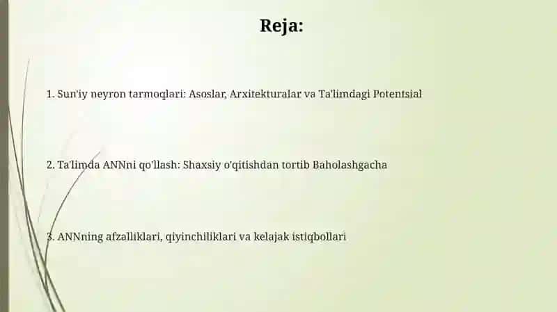 Sun'iy neyron tarmoqlari: Asoslar va Arxitekturalar 2