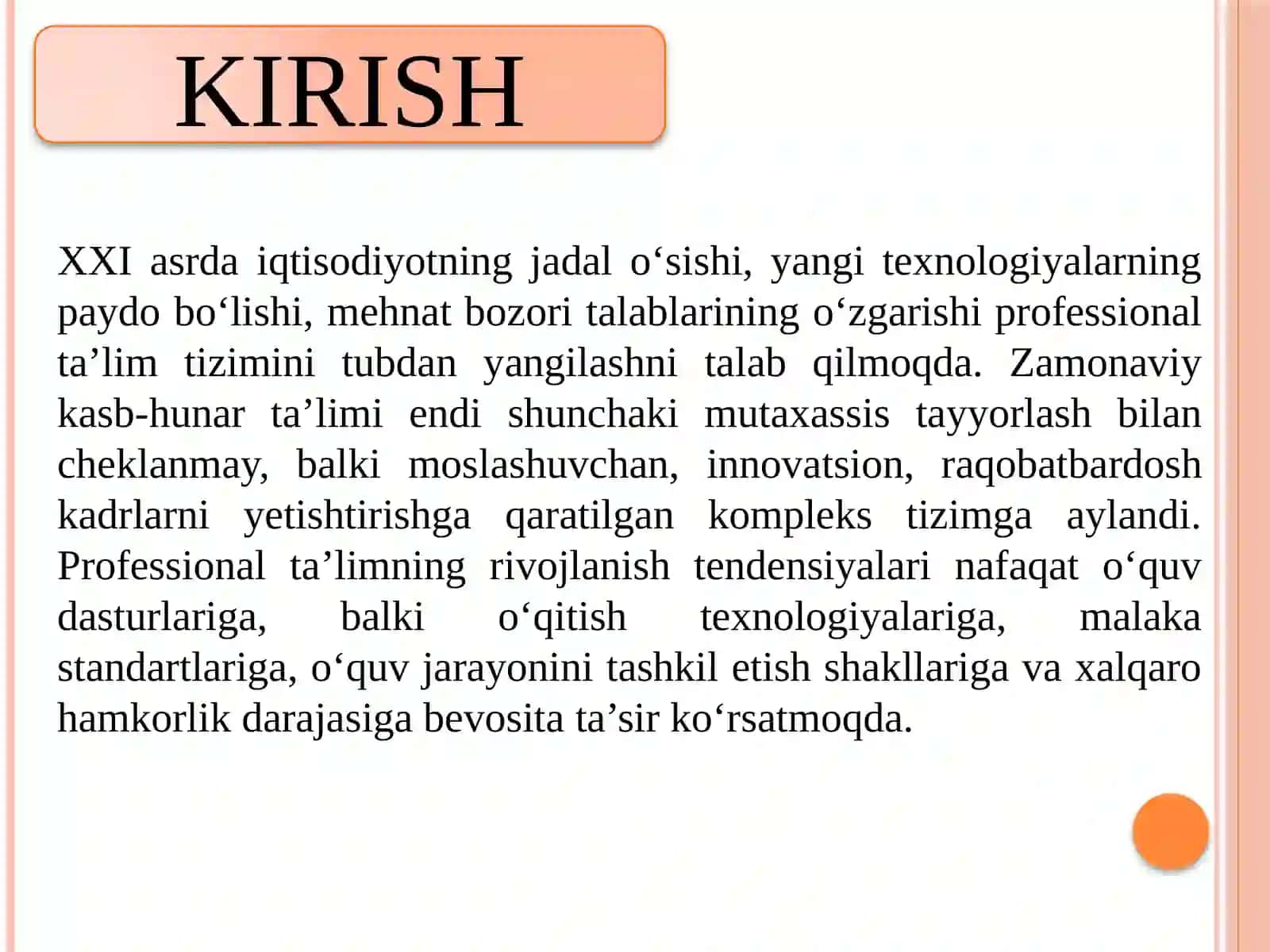 Professional ta’lim rivojlanishining asosiy tendensiyalari 2