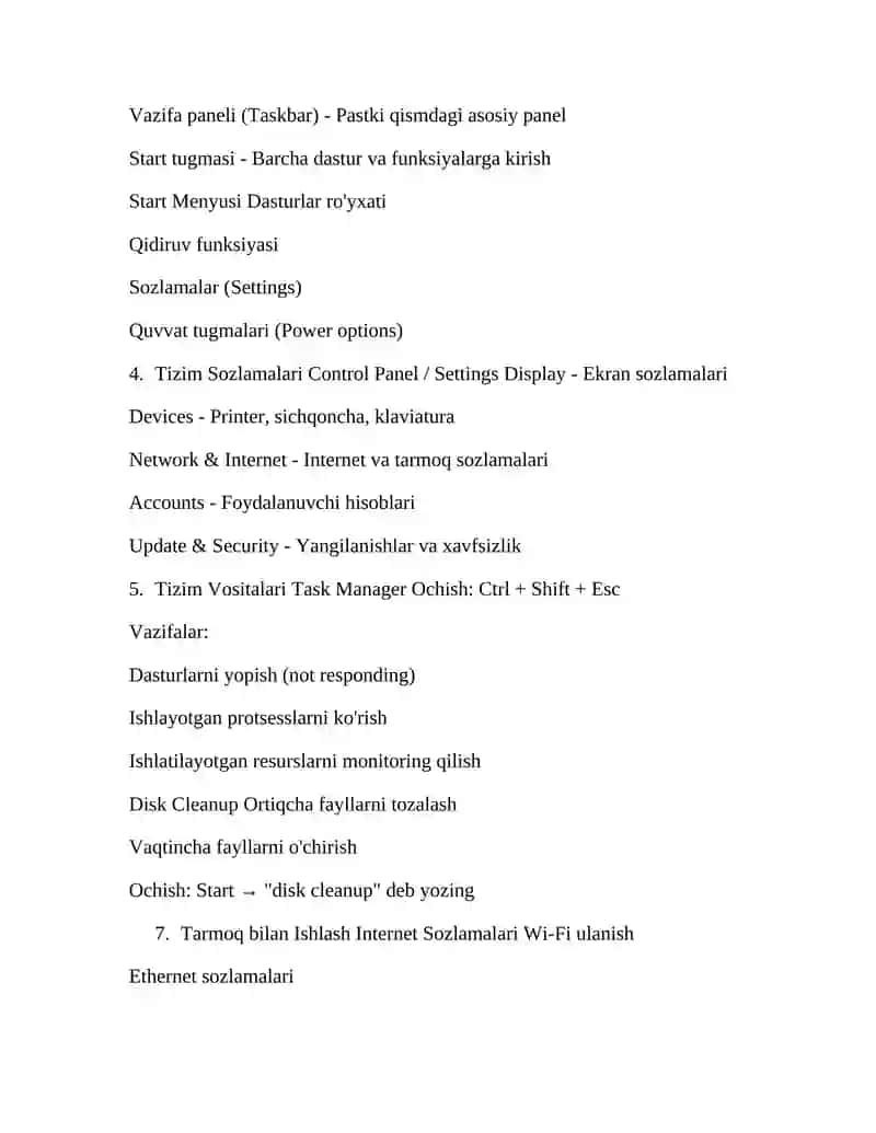 Windows operatsion tizimi tarixi va unda ishlash asoslari 2