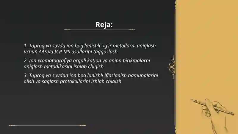 Tuproq va suvda ion bog'lanishli birikmalarni aniqlash 2