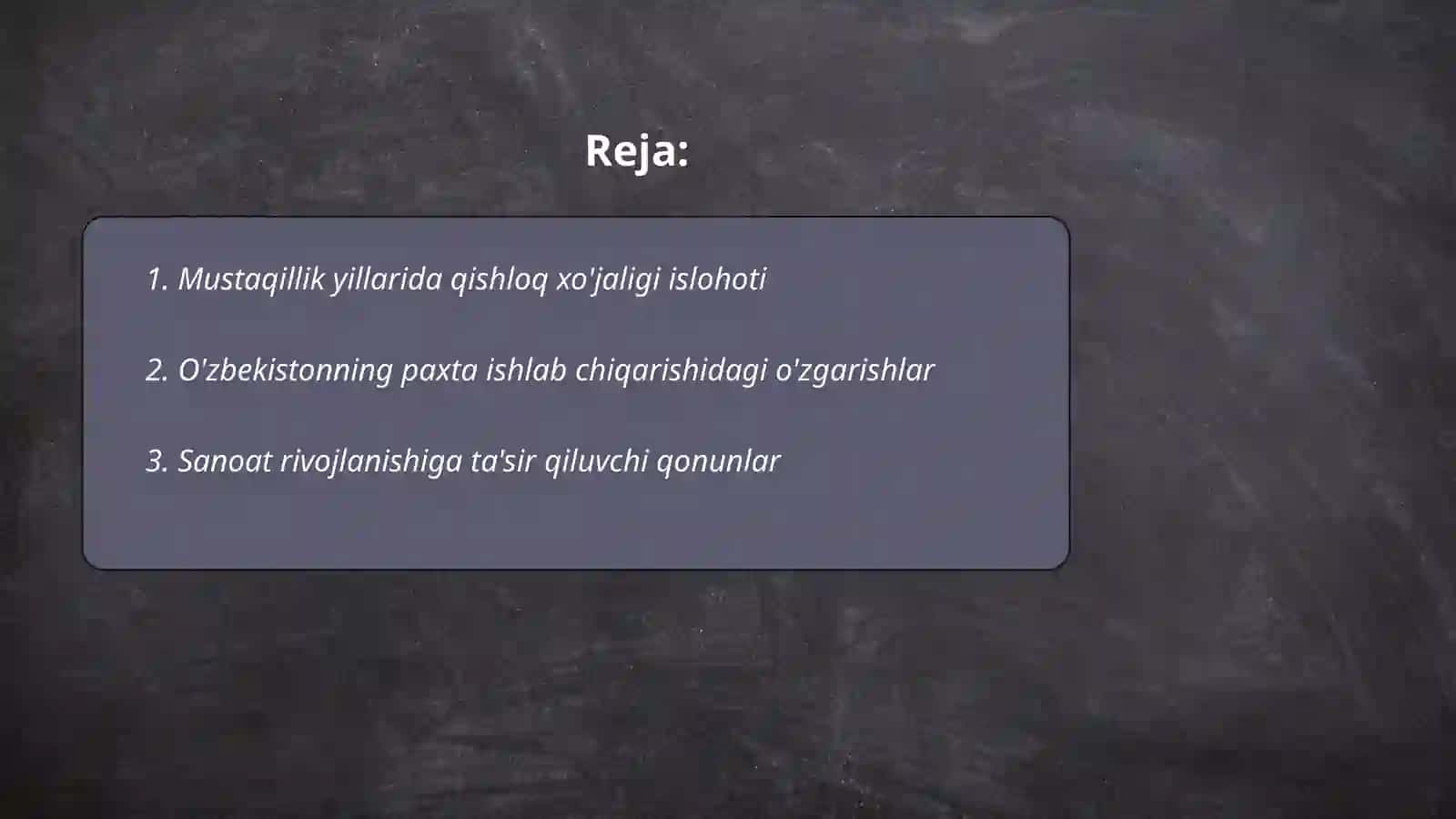 Oʼzbekiston Respublikasi mustaqillik yillarida qishloq va sanoat sohasidagi oʼzgarishlar 2