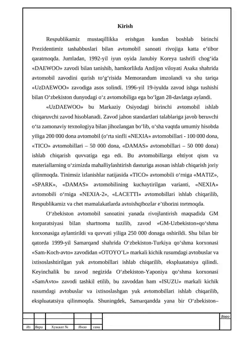 "UzDAEWOO" avtomobillari 2