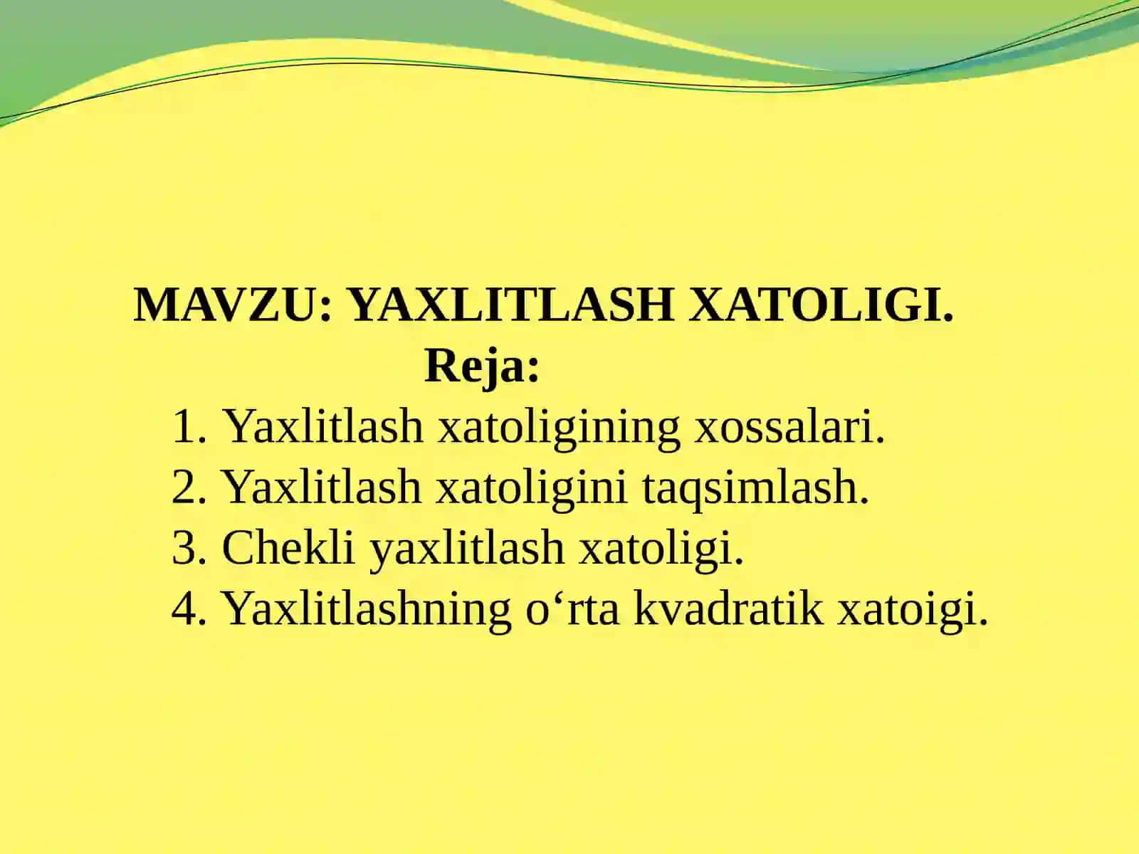 GEODEZIK O‘LCHASHLARNI MATEMATIK QAYTA ISHLASH 2