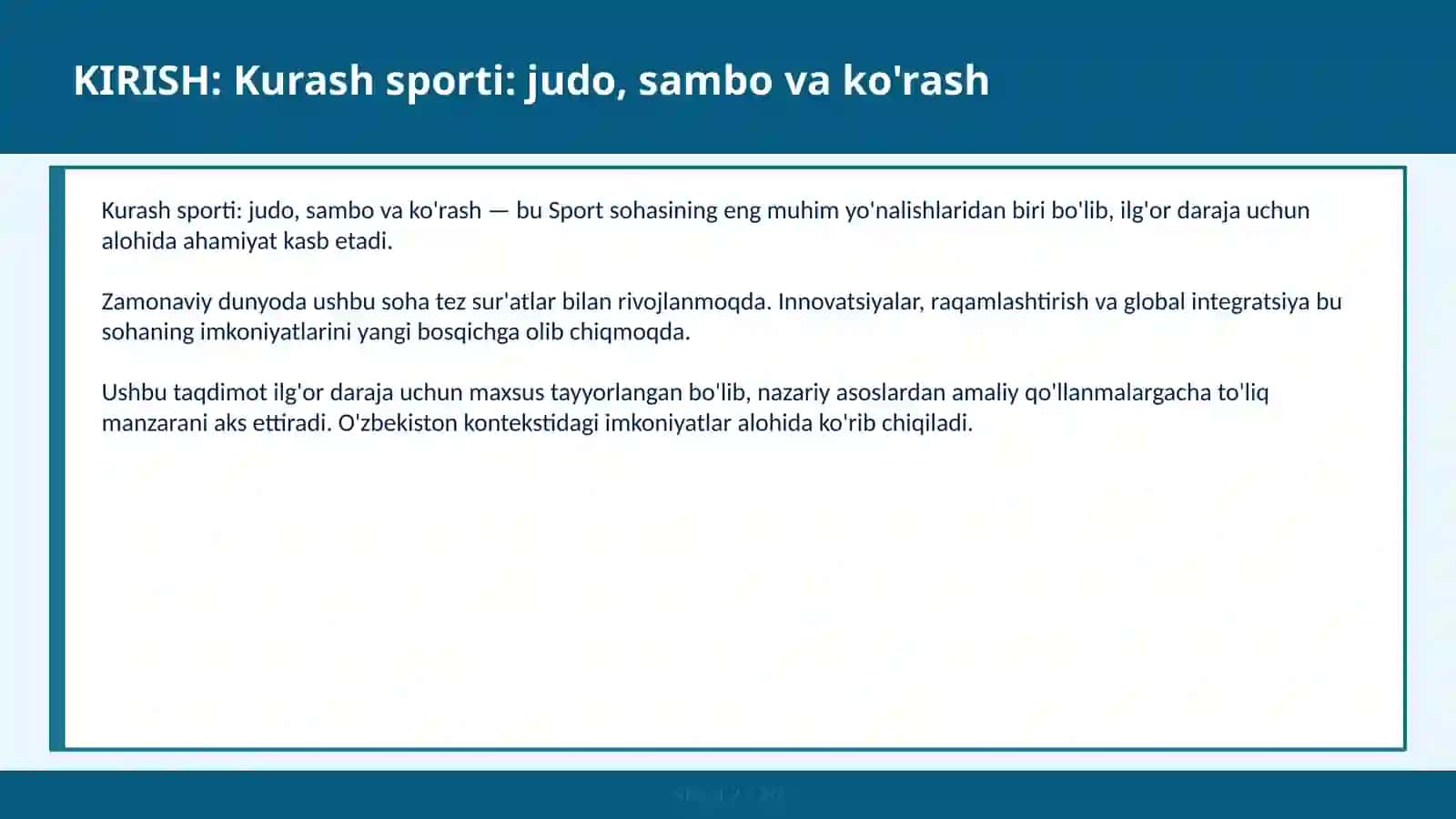 KURASH SPORTI: JUDO, SAMBO VA KO'RASH 2