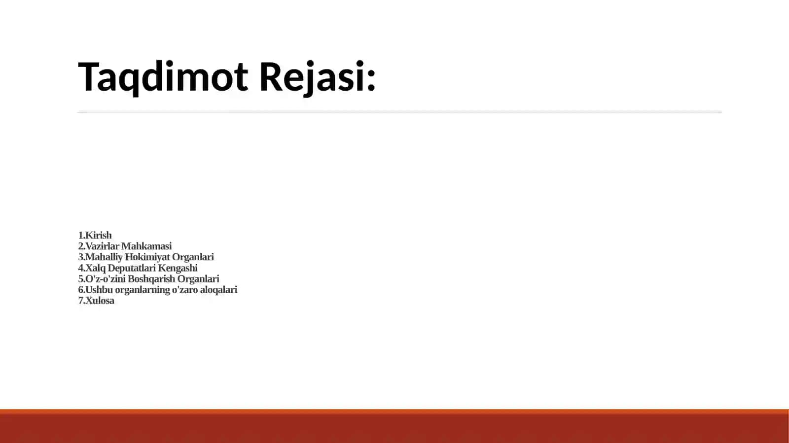 Vazirlar mahkamasi, mahlalliy hokimyat organlari, xalq deputatlari kengashi va o`z-o`zini boshqarish organlari 2