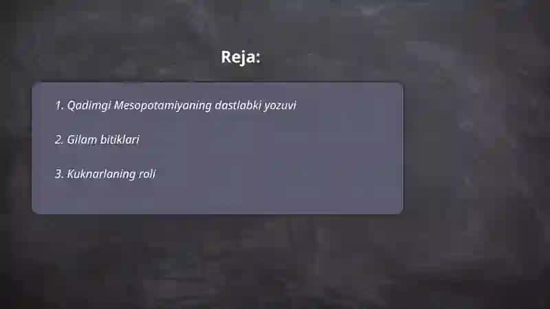 Qadimgi Mesopatamiyaning yozma manbalari 2