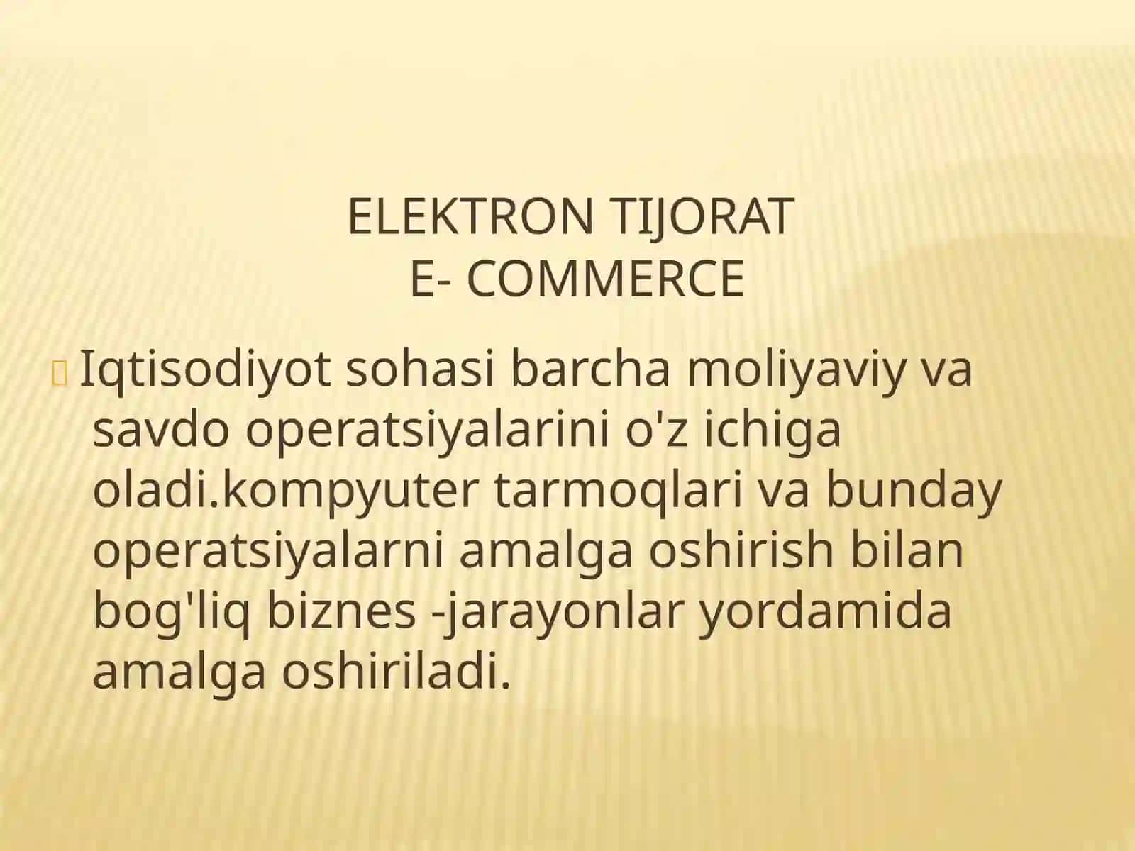 ELEKTRON TIJORAT ELEMENTLARI 2