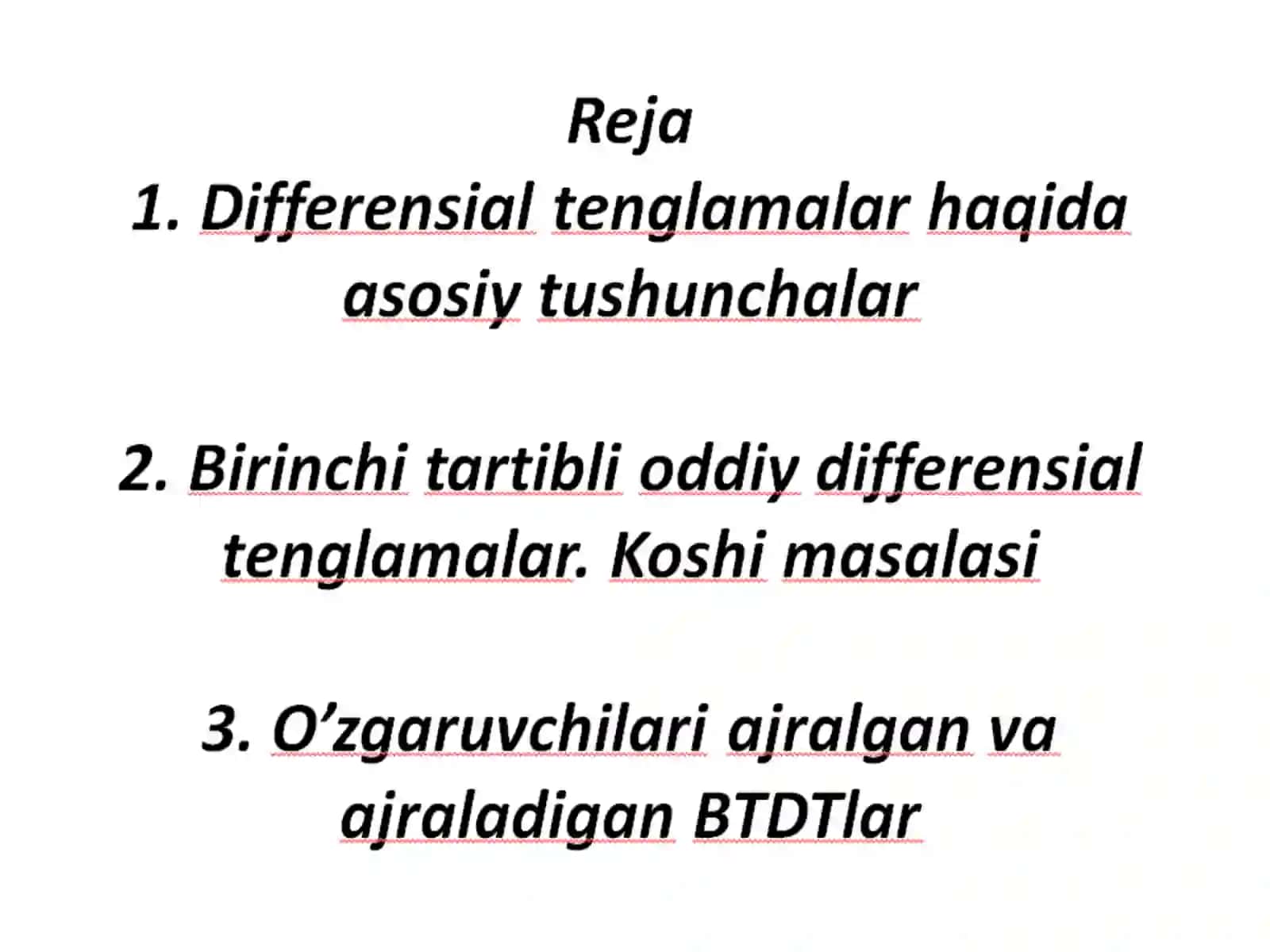 Differensial tenglamalar 2