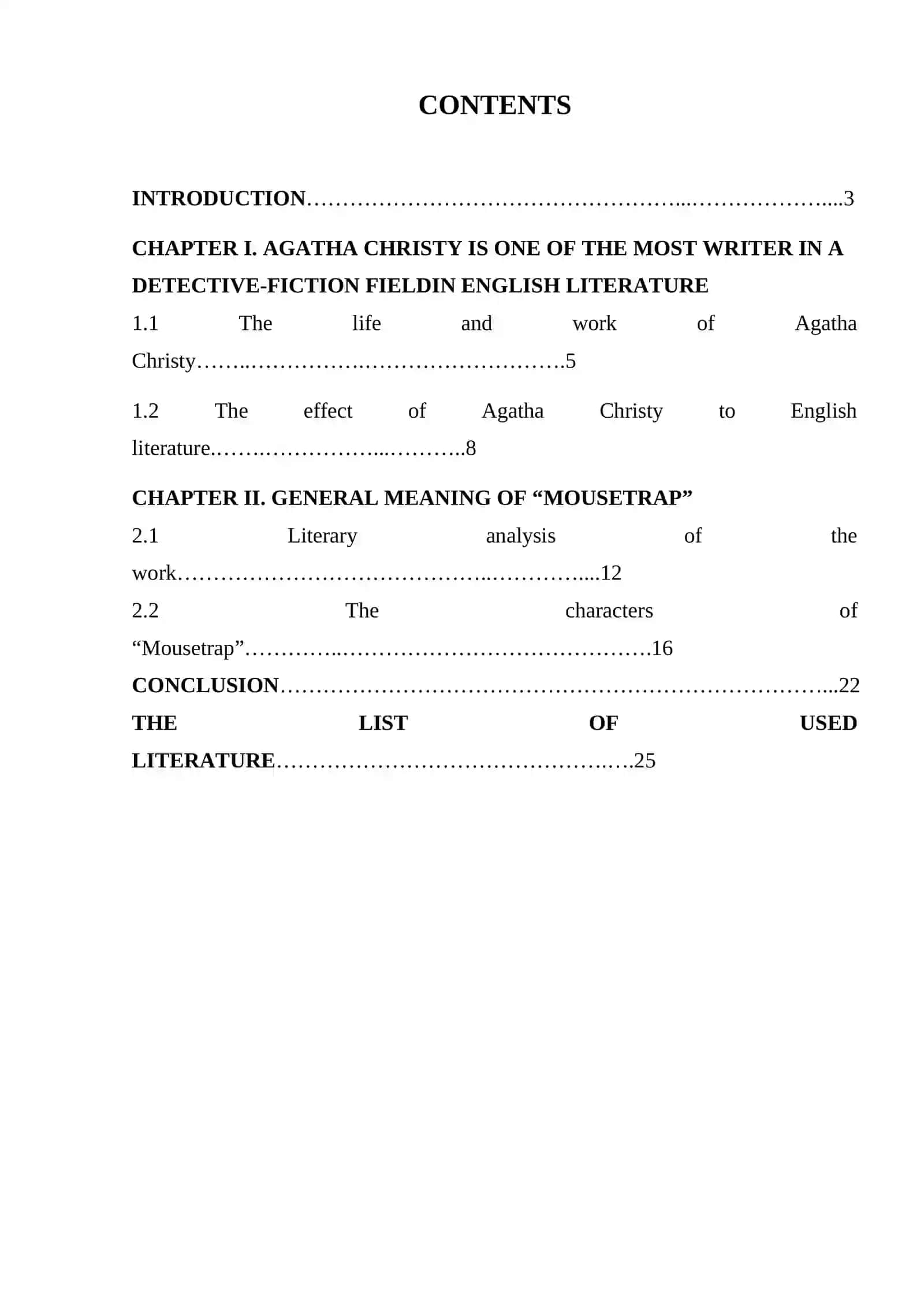 COURSE WORK "THE MOUSETRAP" BY AGATHA CHRISTIE 2