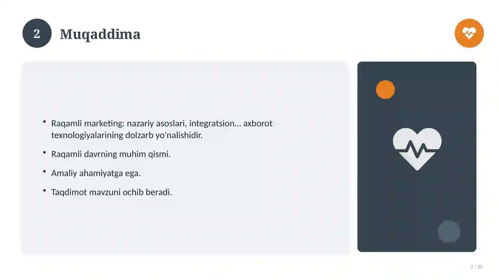 Raqamli marketing: nazariy asoslari, integratsion yondashuvda (Amaliyot hisoboti) 2