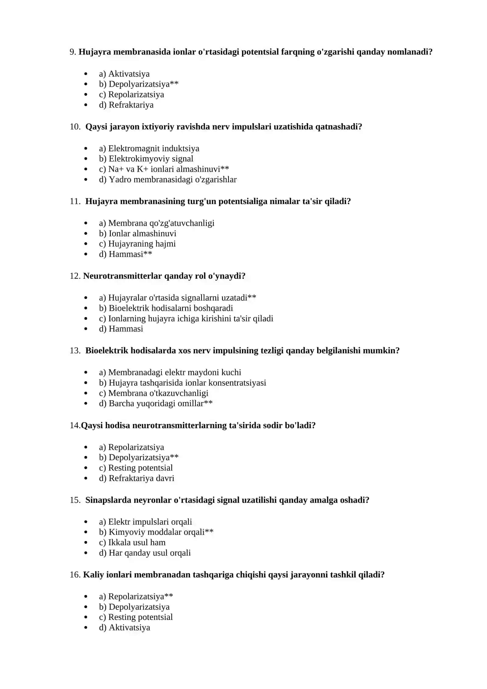 Bioelektrik hodisalar 2