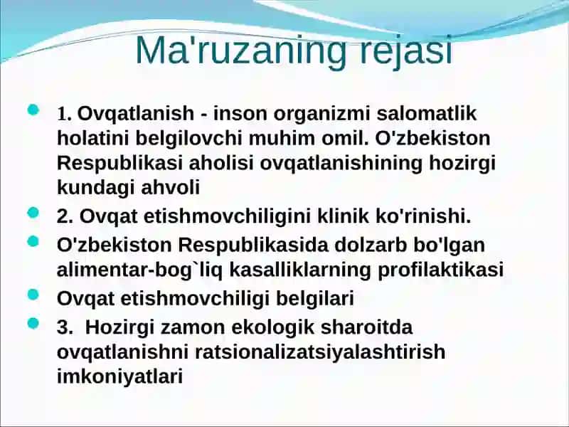 OVQATLANISh -AHOLI SALOMATLIGINI BELGILOVChI OMIL SIFATIDA 2