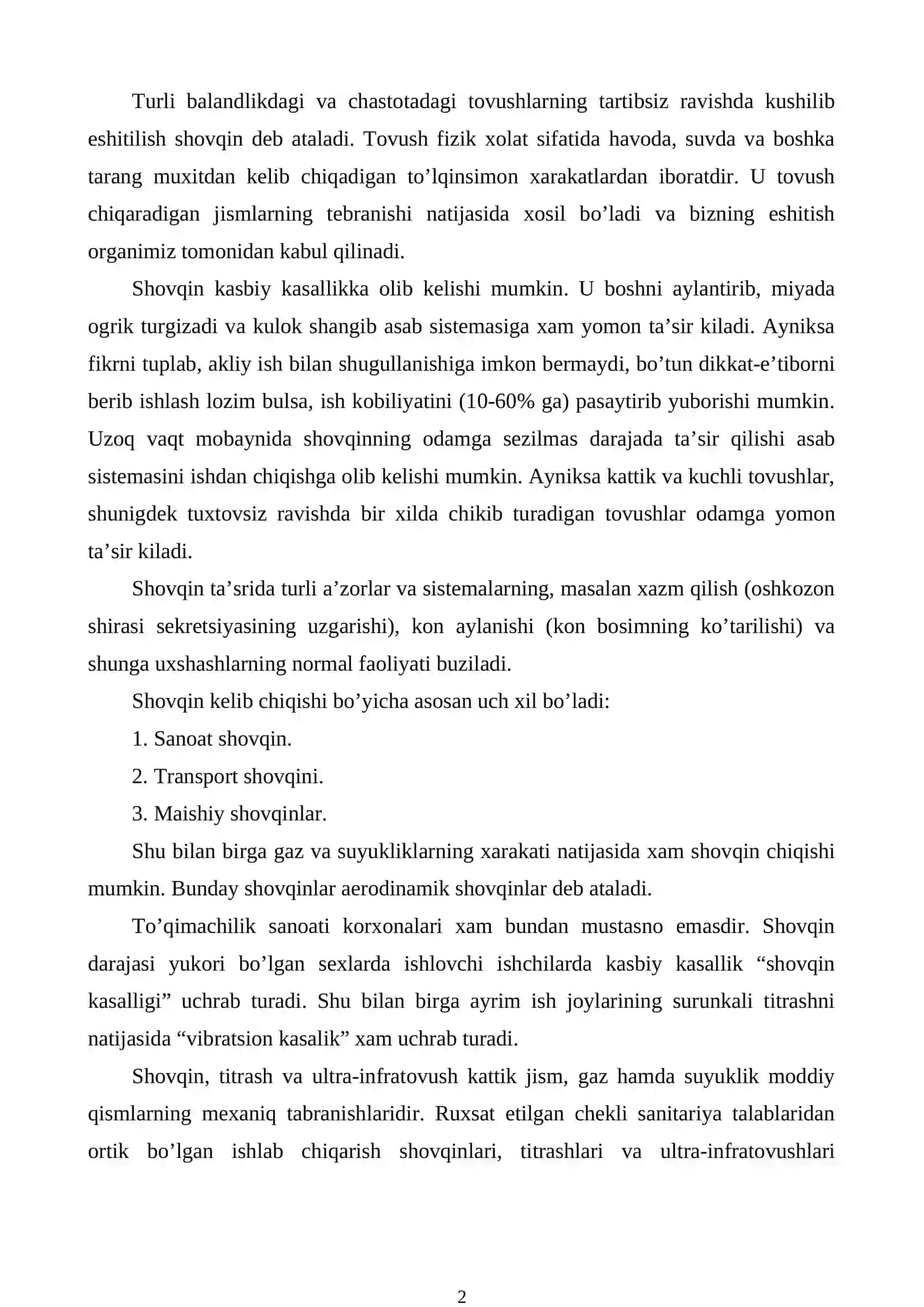 Shovqin va titrashdan himoyalanish texnik vositalarining guruhlanishi va tuzulishi 2
