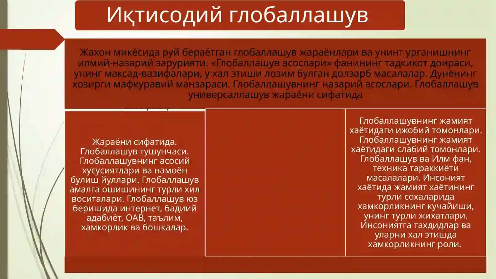Иқтисодий Глобаллашув тушунчаси ва мохияти 2