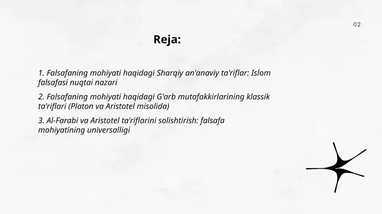 Falsafaning mohiyatiga oid Sharq va G'arb mutafakkirlari ta'riflarini tasniflash 2