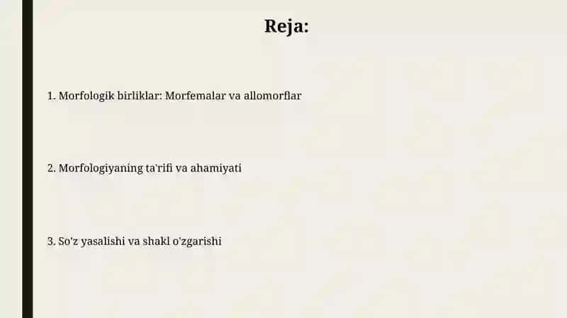 Morfologiyada morfologik birliklar 2