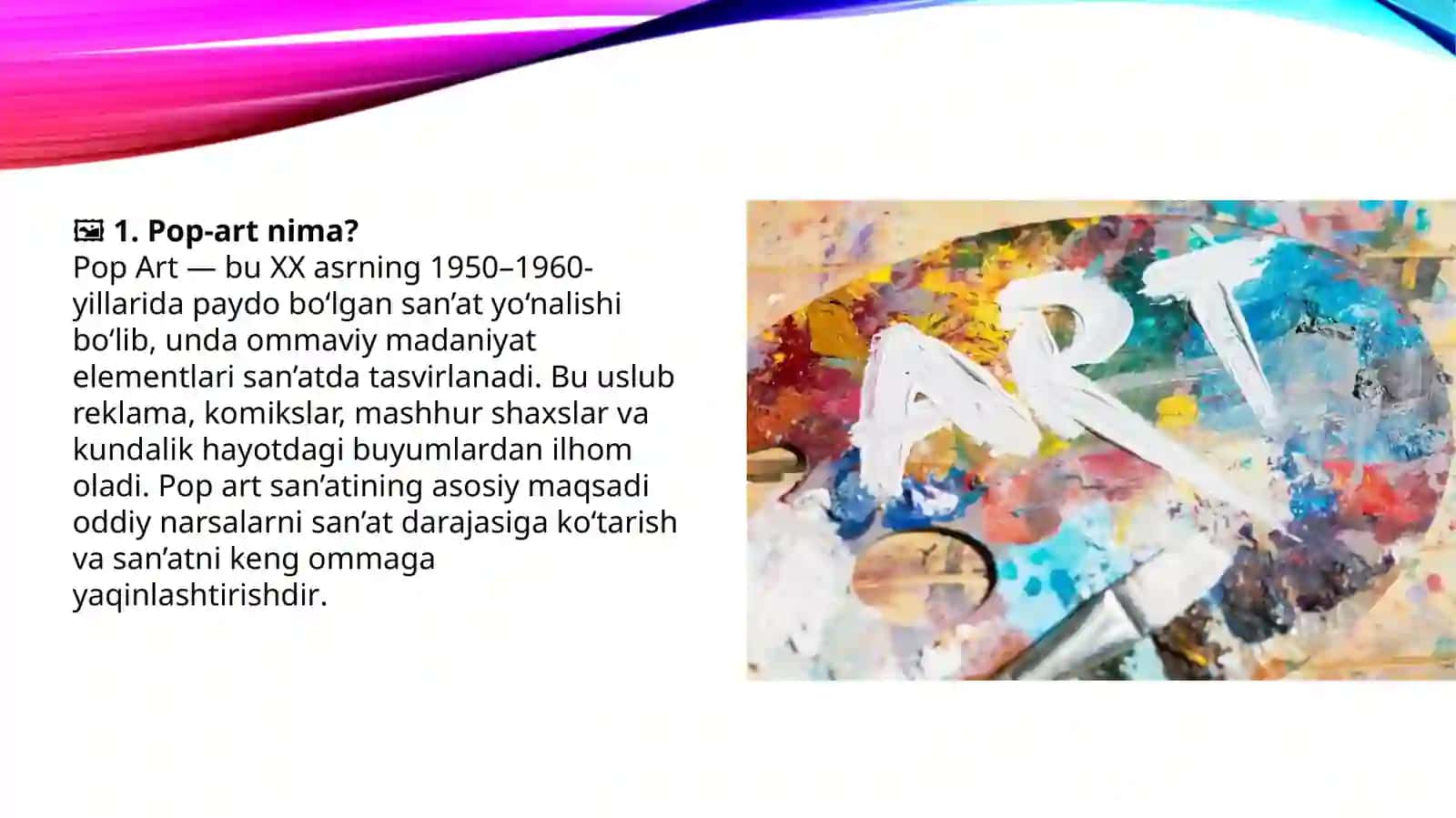 Pop-art uslubida ijod qilish 2