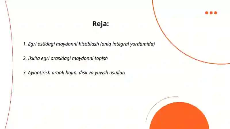 Aniq Integralning Geometric Va Mexanik Tadbiqlari 2