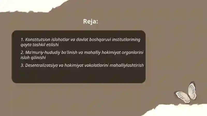 Mustaqillik yillarida davlat boshqaruv tizimida amalga oshirilgan islohotlar 2
